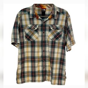 The North Face Men's Watchme Short Sleeve Woven Hiking Plaid Shirt Size XXL